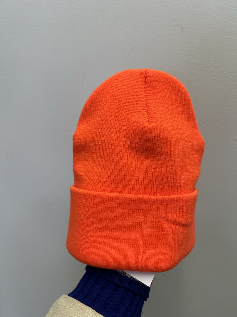 Preowned Chrome Hearts Orange Spell Out Beanie Sz. OS