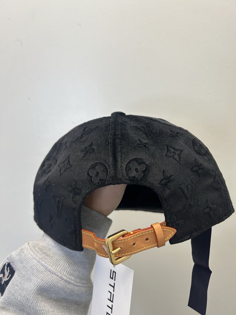 Preowned Louis Vuitton Black Monogram Suede Hat