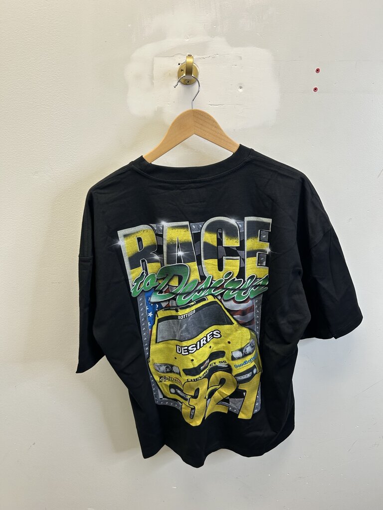 New Bottega Desires Black Race Tee Size Medium