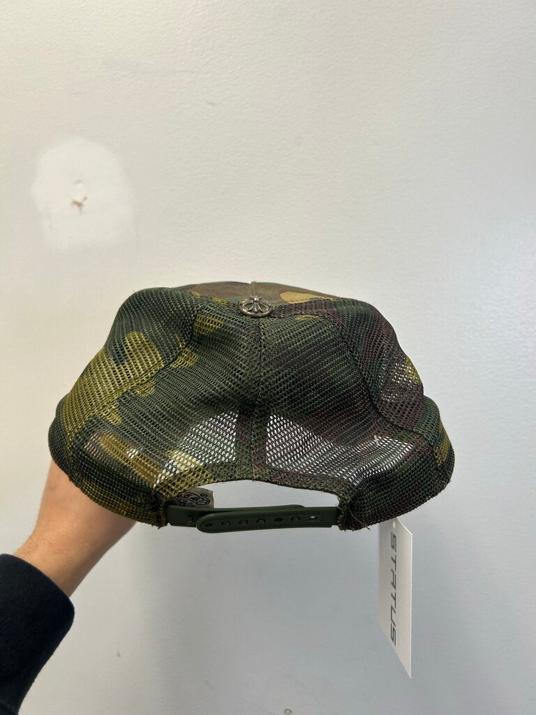 Preowned Chrome Hearts Camo Orange Cross Patch Trucker