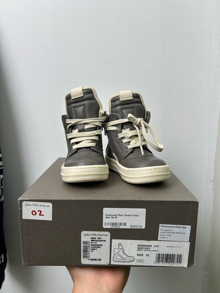 Preowned Rick Owens Grey Geo Sz.19