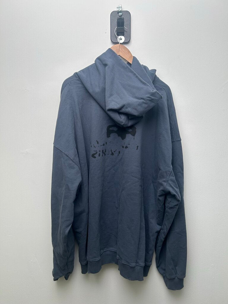 Preowned Balenciaga BB Paris Navy Hoodie Size 1 (XXL)