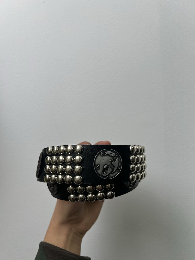 Preowned ERD Black Studded Coin Belt Size 85