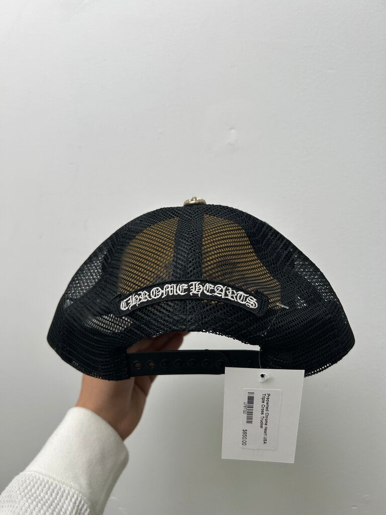 Preowned Chrome Heart USA Triple Cross Trucker