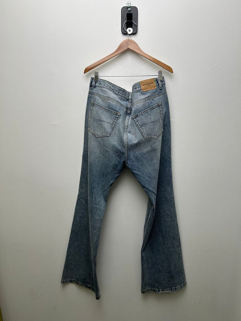 Preowned Balenciaga Lightwash Flare Denim Size Large