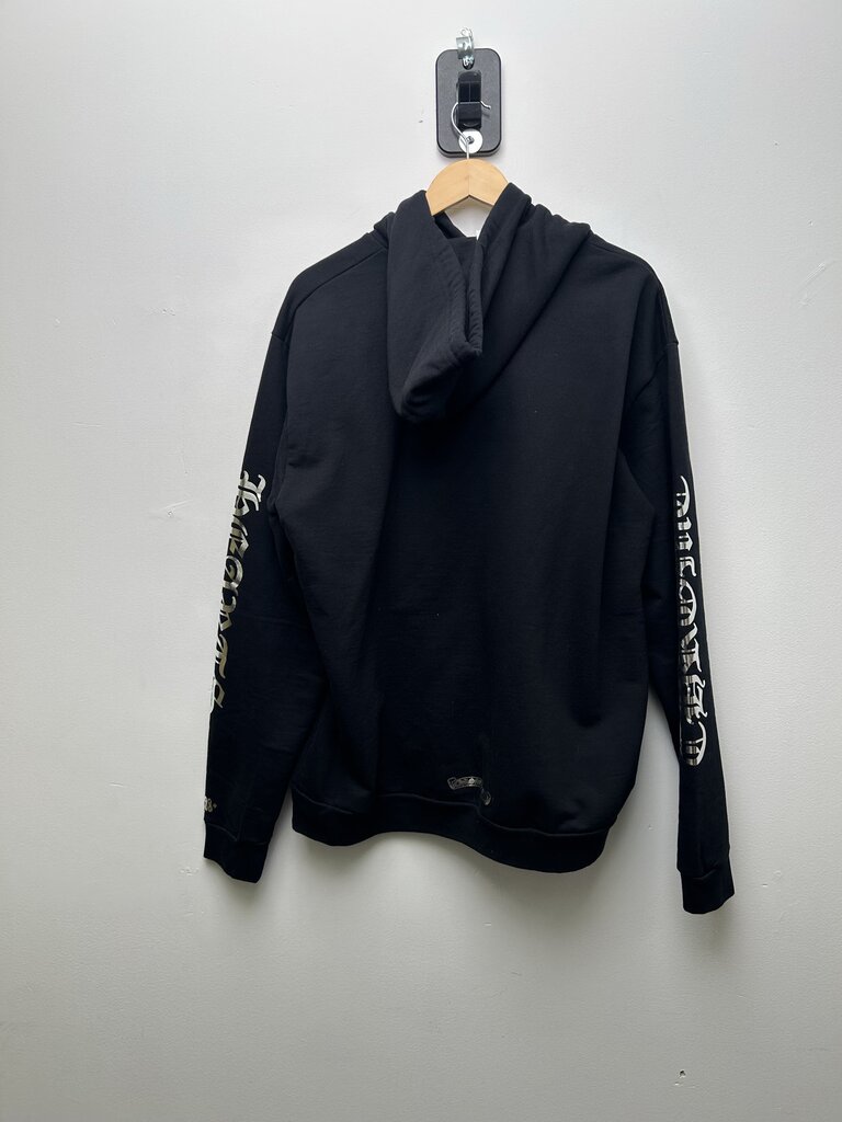 New Chrome Hearts Black Silver Vertical Logo Hoodie Size Large