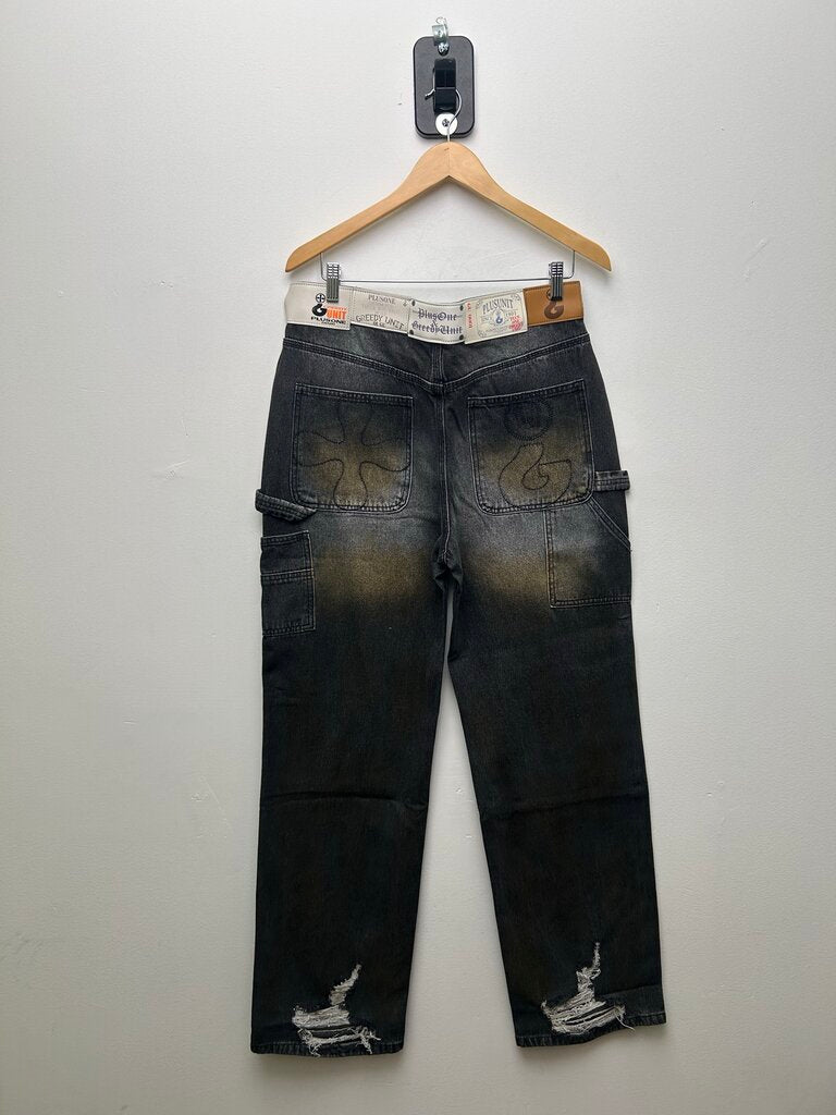 New Greedy Unit Multi Tag Black Denim size 36