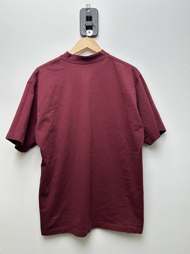 Preowned Balenciaga BB Red Black Logo Tee Sz.Small
