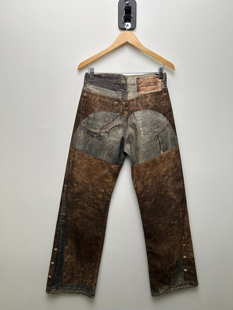 New ACNE Loeil Chap Printed Flare Denim size 30