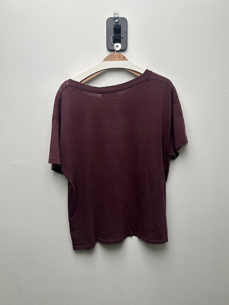 Preowned ERD Burgundy Logo Tee Sz.Medium