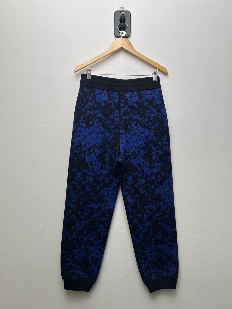 Preowned Louis Vuitton Blue Navy Camo Print Sweatpants Sz.