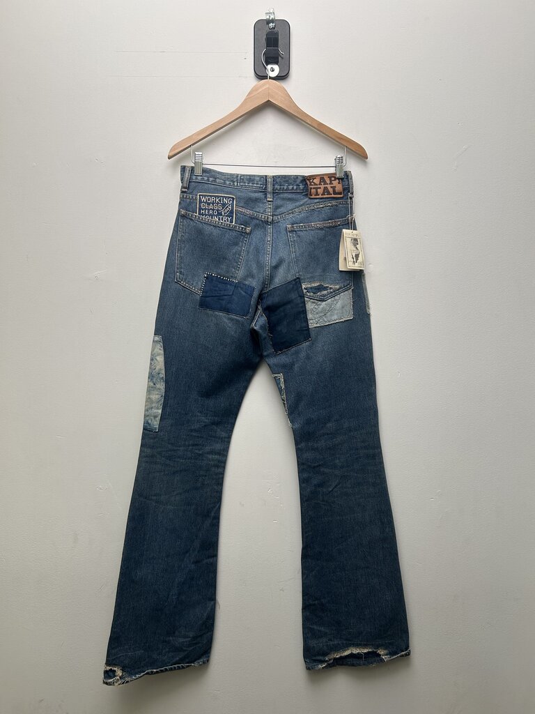 Kapital Flare distressed Blue Denim size 32