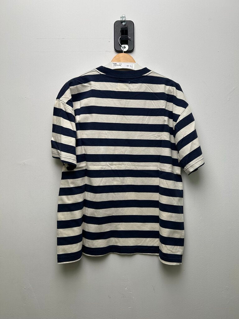 New 74 Is War Navy White Stripie Shirt sz.S