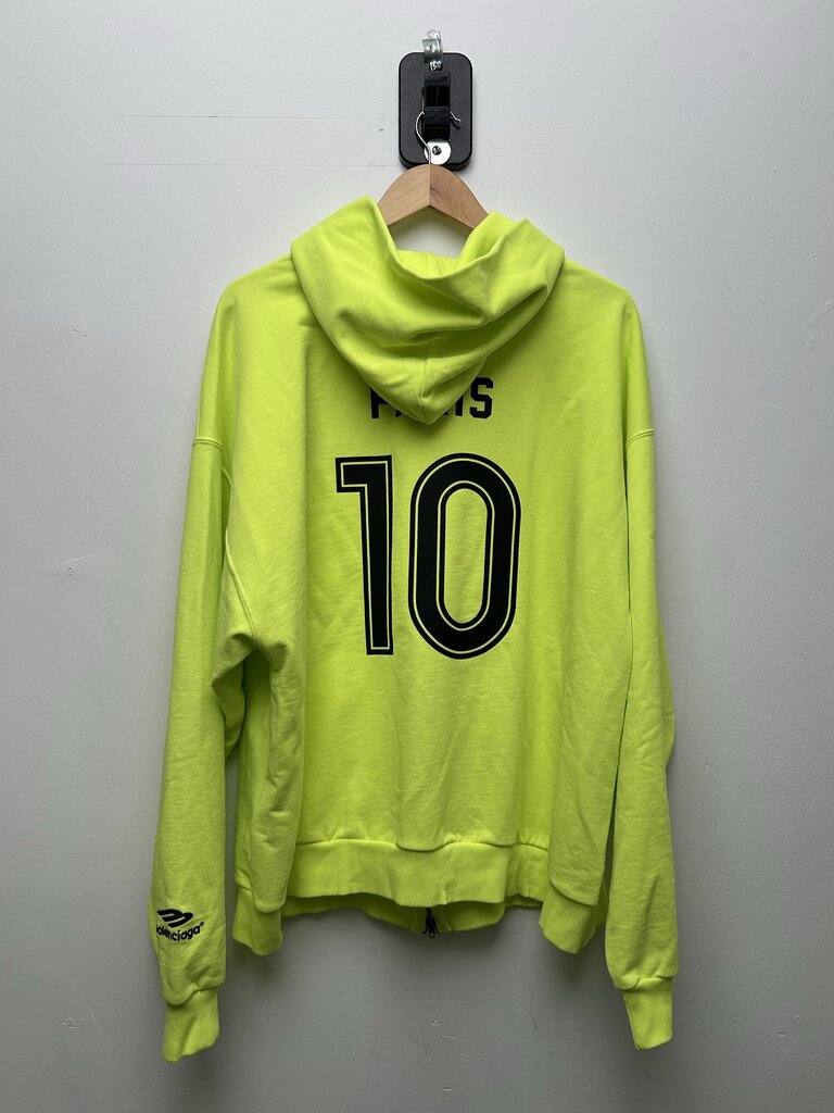 New Balenciaga Neon Paris Soccer Zip Up Sz.Large