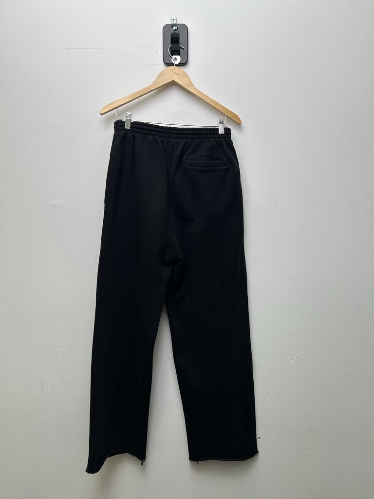 Preowned Balenciaga Small Logo Black Open Hem Sweatpants XS