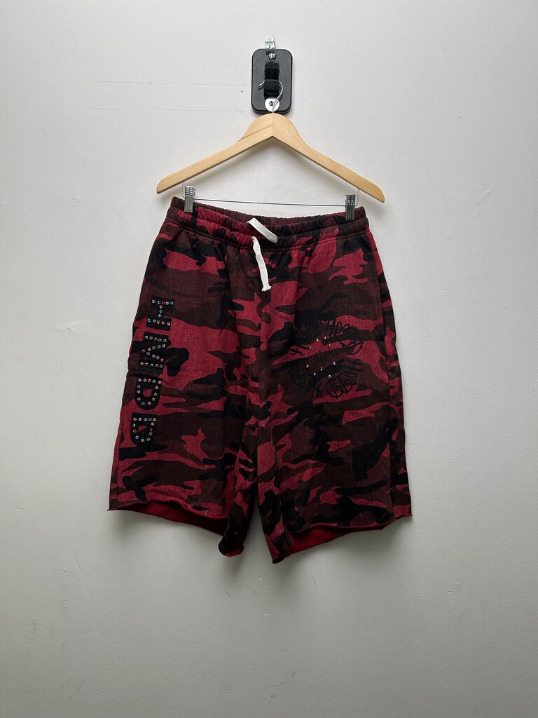 New HMDD Red Camo Rhinestone Shorts Size XL