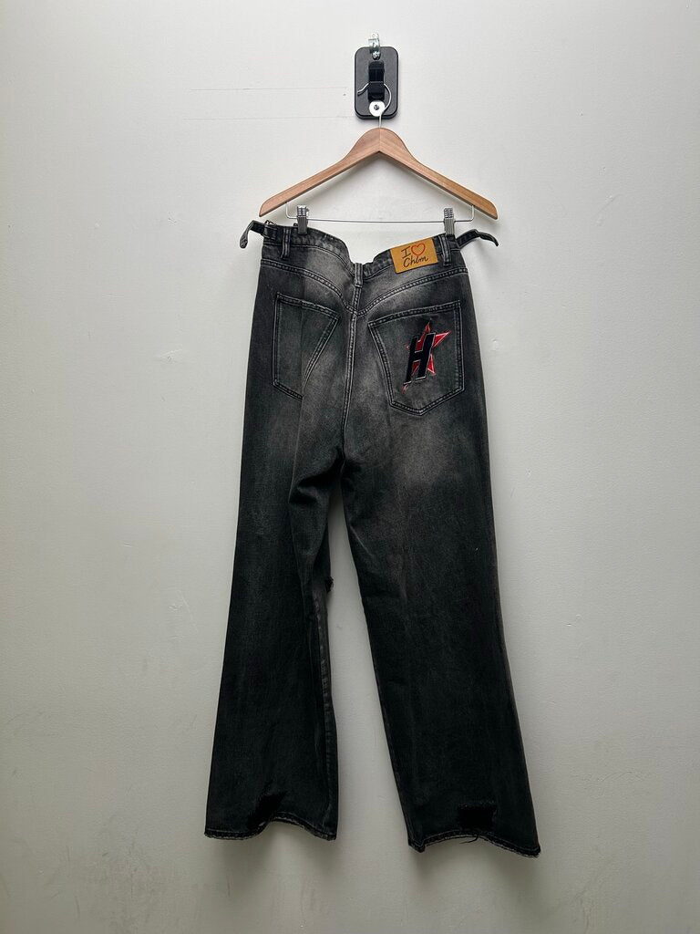 Preowned HMDD Rhinestone Grey Denim sz.L
