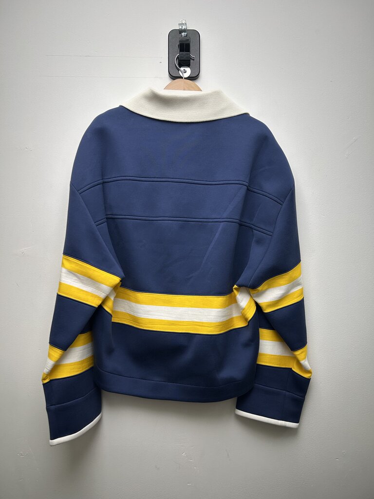 Preowned Louis Vuitton Navy Yellow White Stripe Rugby Jersey sz.L