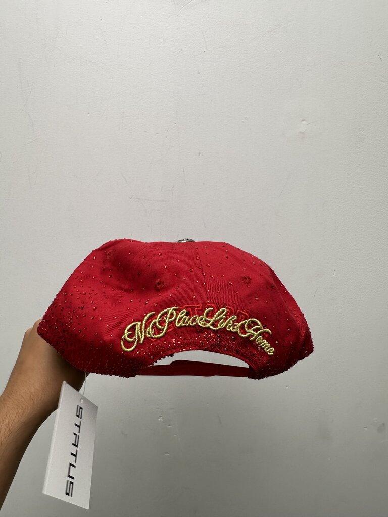 New Vertabrae Red Rhinestone Hat