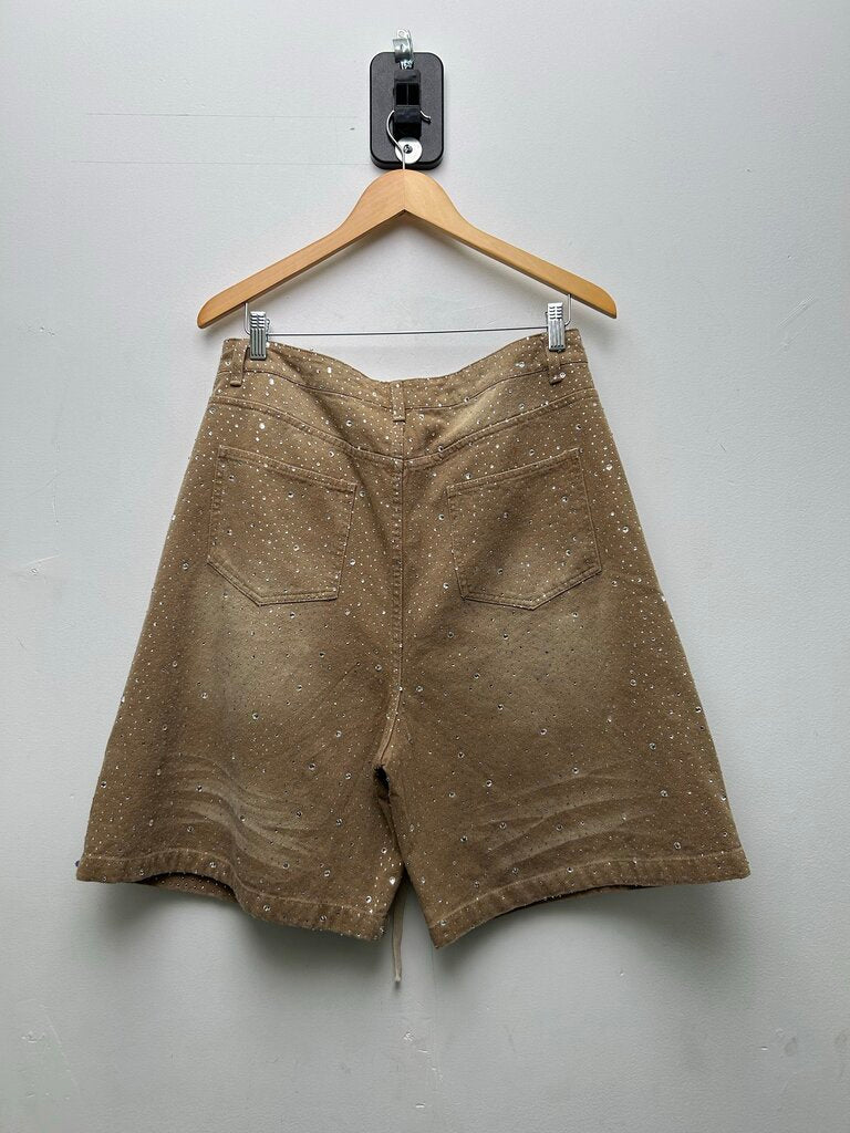 New Vale Tan Rhinestone Shorts Sz.30