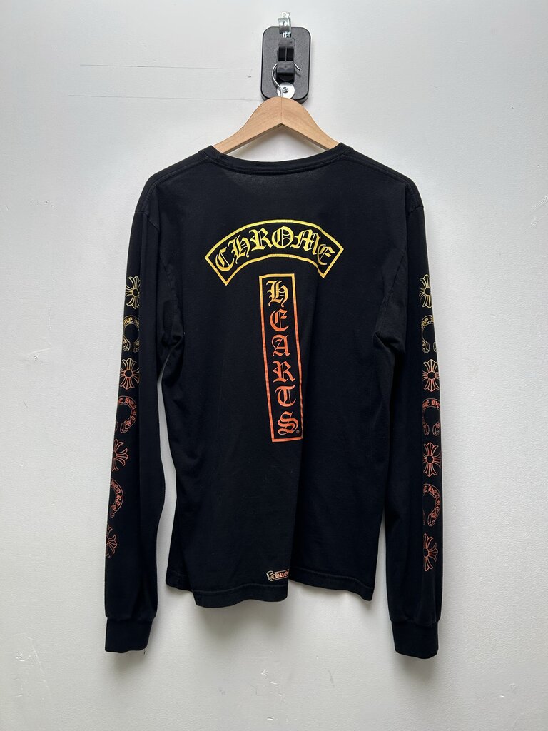 Preowned Chrome Heart Black Vertical Gradient Longsleeve Sz L