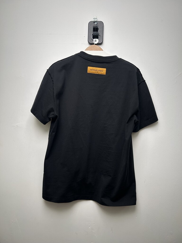 Preowned Louis Vuitton Black Green Craftsmanship Tee Size Large