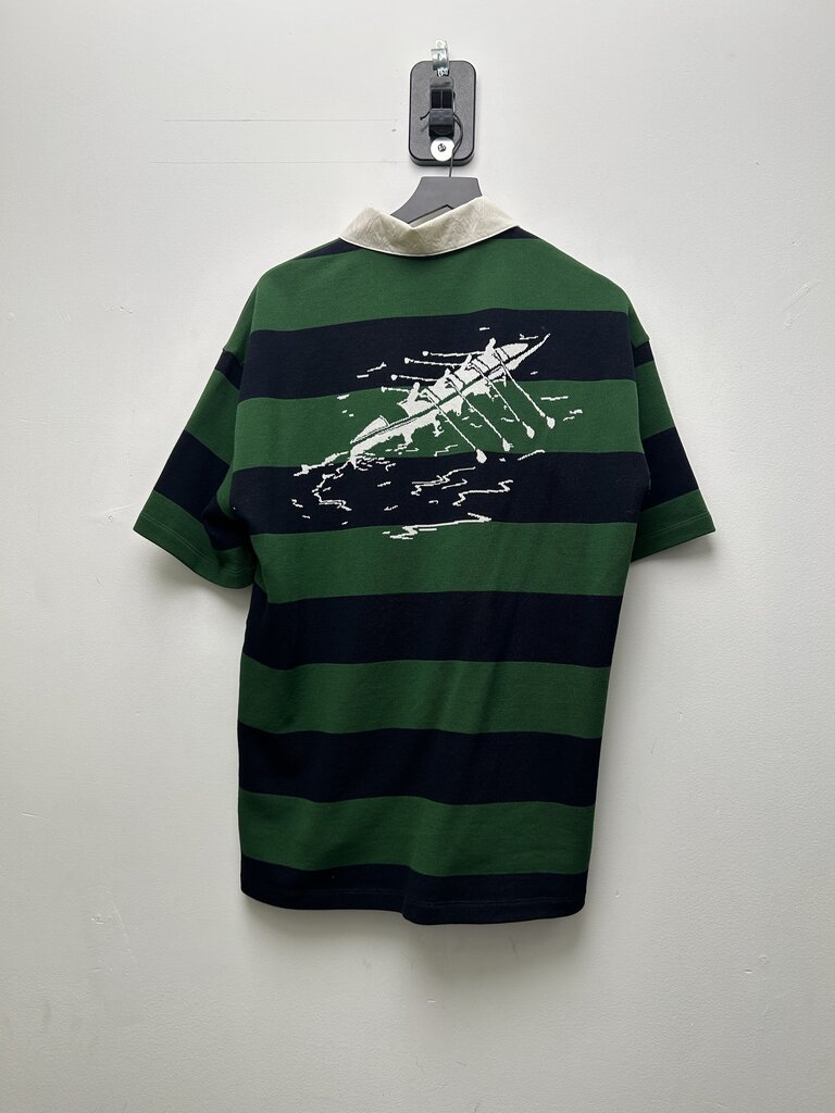 Preowned Louis Vuitton Regatta Polo Navy Green WHite Stripe Shirt sz.L