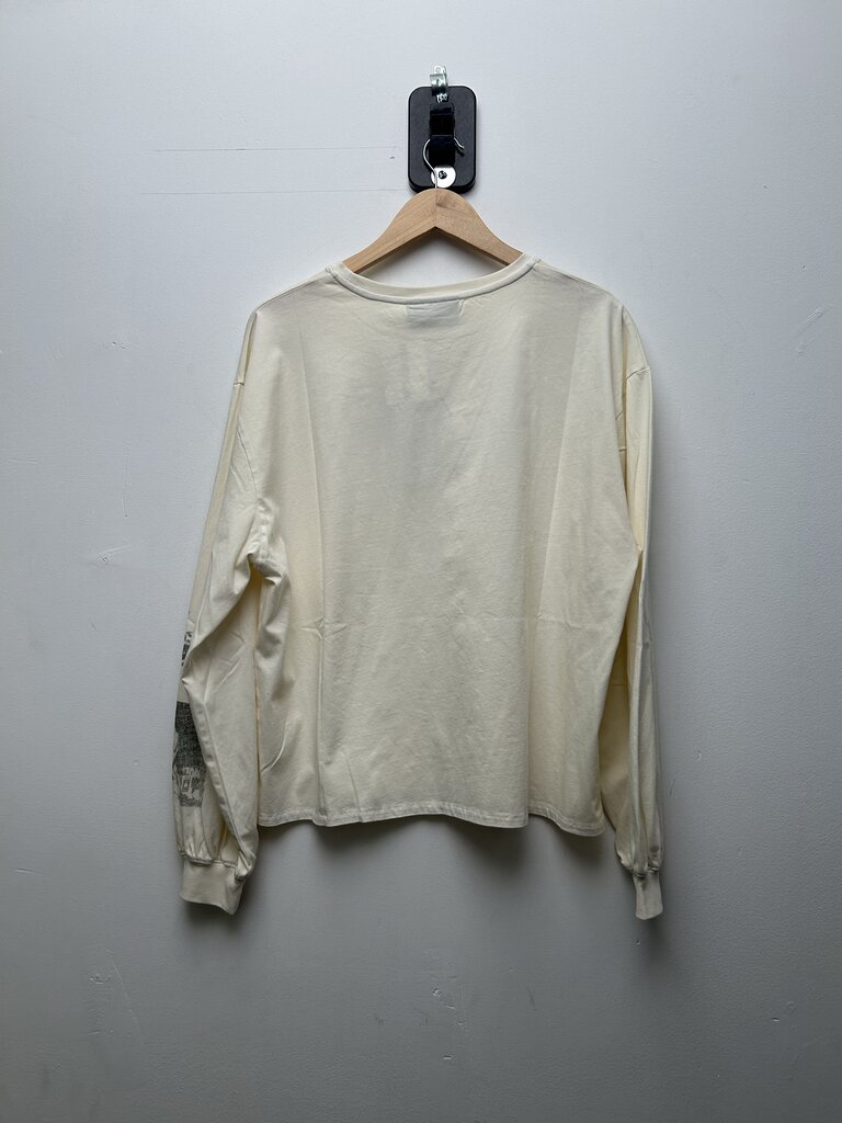 New Faciane Olive Cream Restless Distressed Longsleeve sz.XL