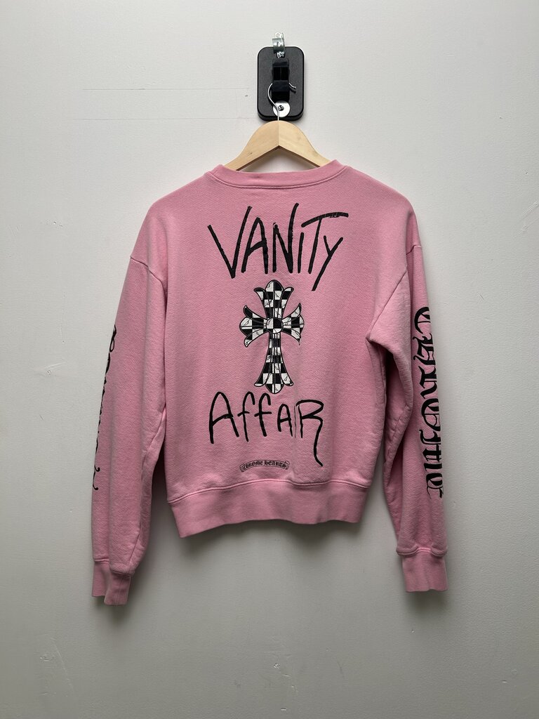 Preowned Chrome Hearts Matty Boy Pink Vanity Affair Crewneck Sz.XS