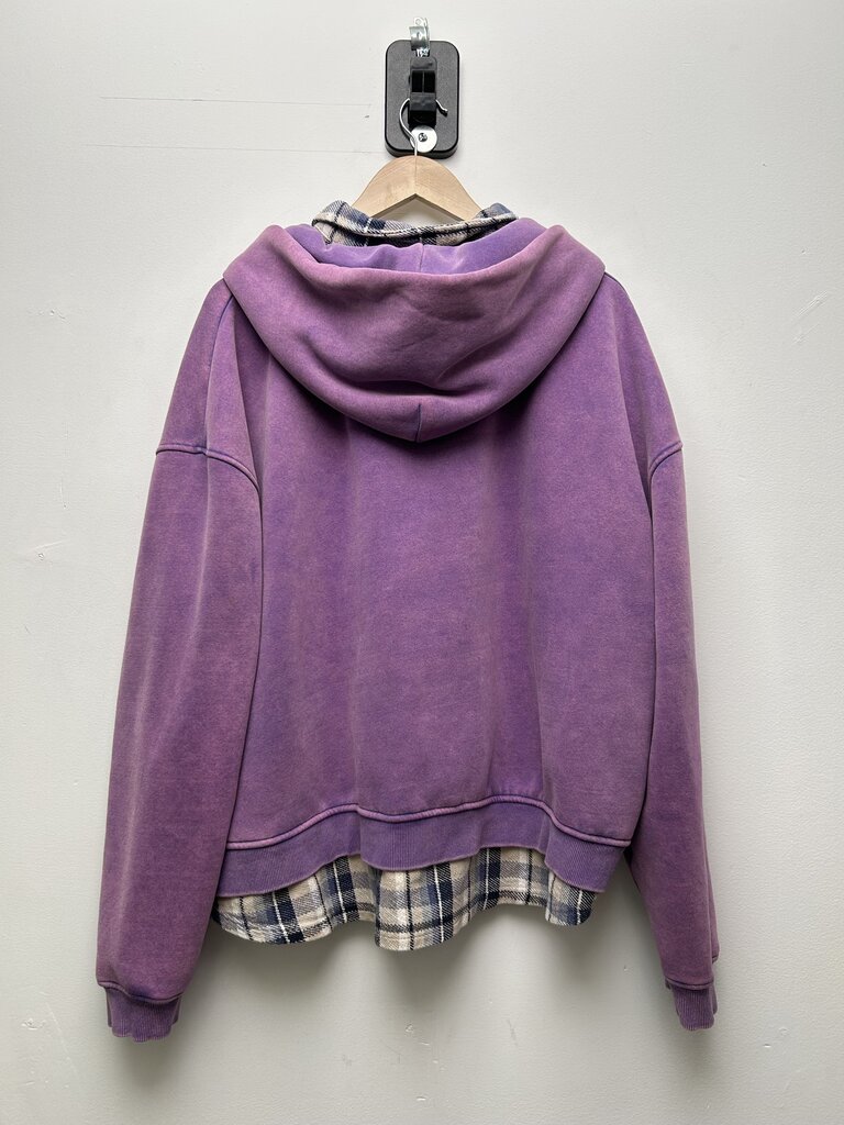 Preowned Gv Gallery Flannel Purple Zip Hoodie L