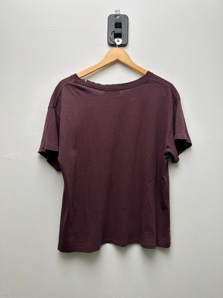 New ERD Burgundy Spellout Tee sz.Medium