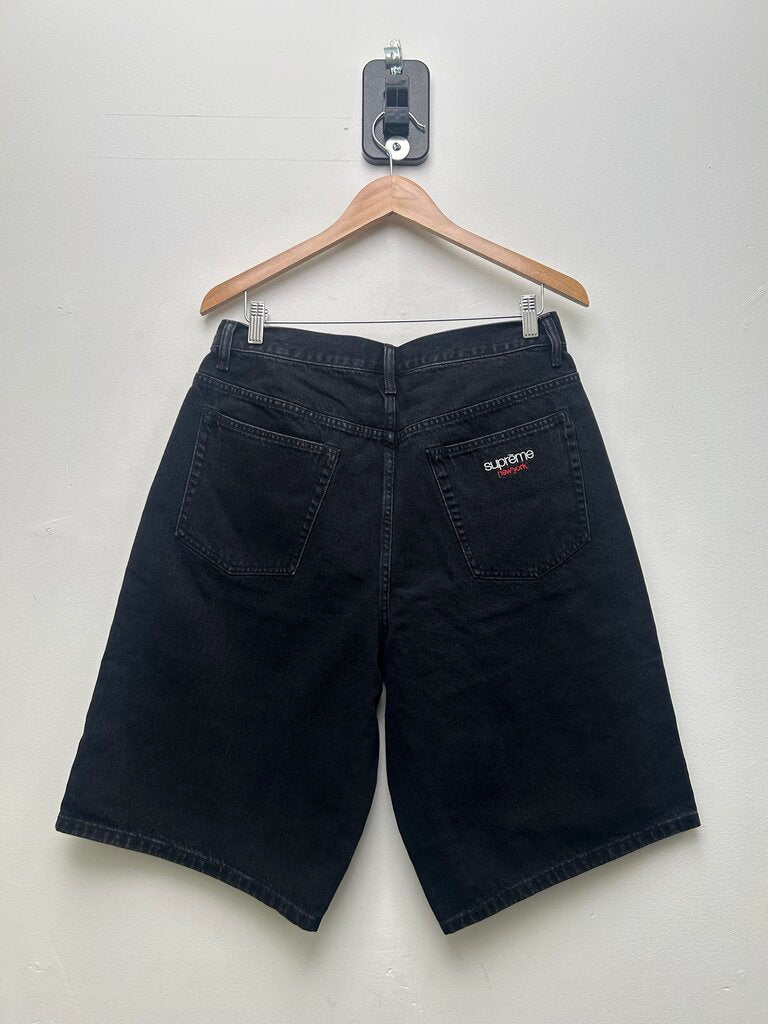 New Supreme Black Denim Shorts Sz.36