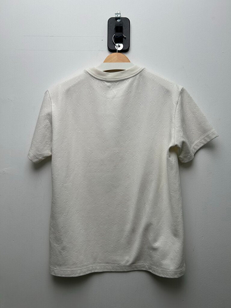 Preowned Louis Vuitton White Monogram Pocket Tee Size Medium