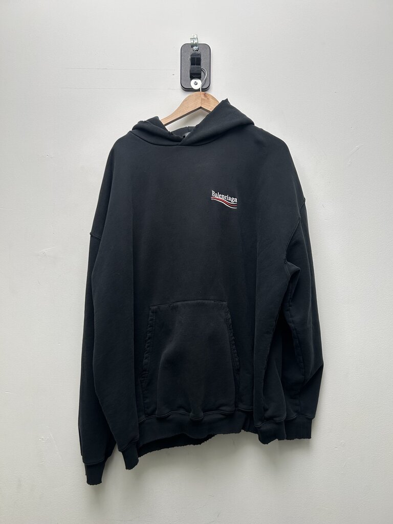 Preowned Balenciaga Black Presidential Hoodie Size Small