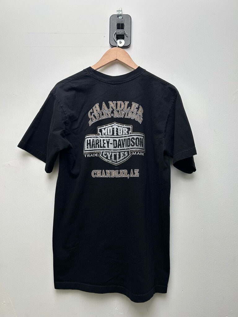 Harley Davidson Black Pocket 2008 Tee Size Large