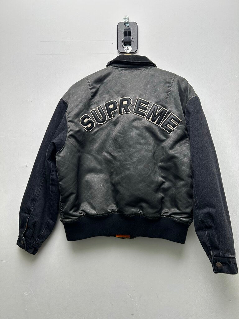 Preowned Supreme Multicolor Black Denim Jacket Size Small