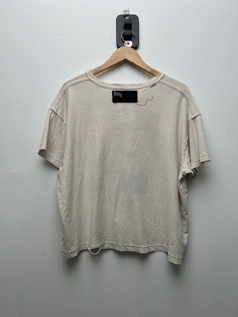 Preowned Paly Many Faces White Tee Size Small