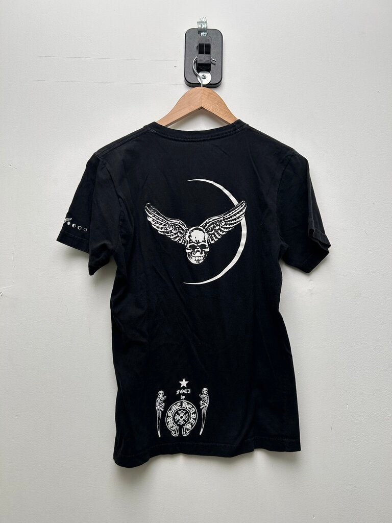 Preowned Chrome Hearts Foti Skull Wings Black Tee Sz.Small