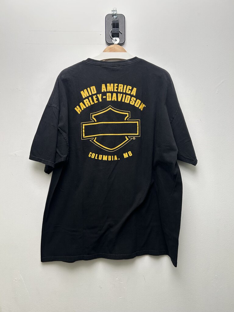 2010 Harley Davidson Passion Freedom Gold Eagle Black Tee Sz XXL