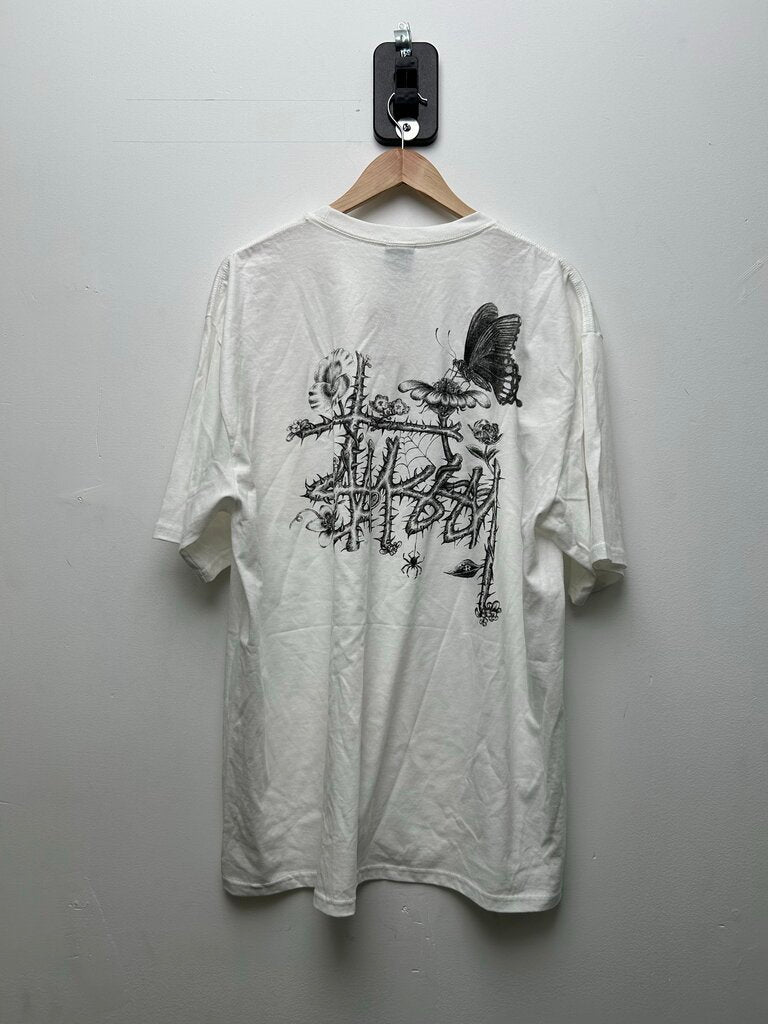 New Stussy In Bloom Thorns White Tee sz.XL