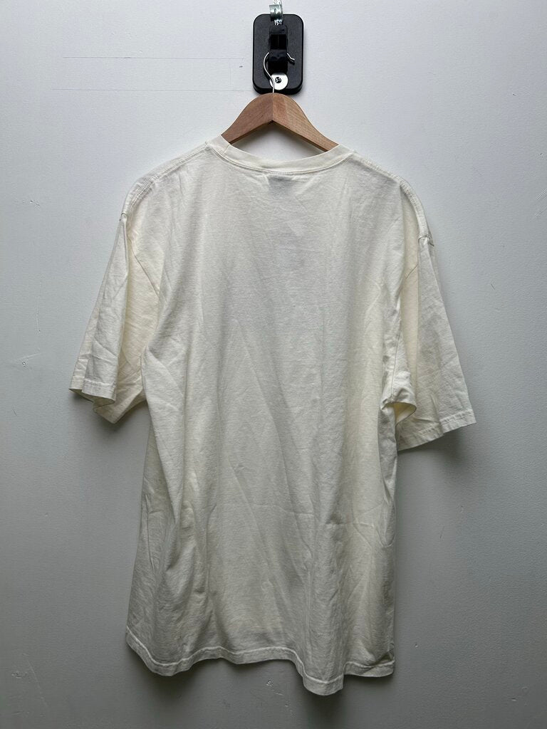 New Stussy Blue Arc Logo White Tee sz.XL