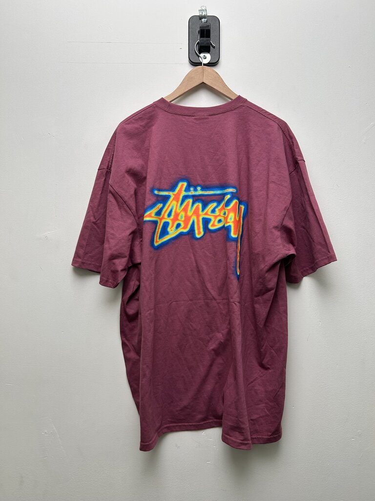New Stussy Thermal Infrared Logo Berry Purple Tee sz.XXL 2XL