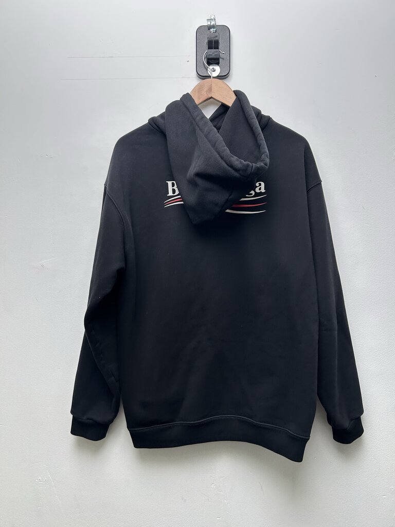 Preowned Balenciaga Black Campaign Hoodie Sz.Medium