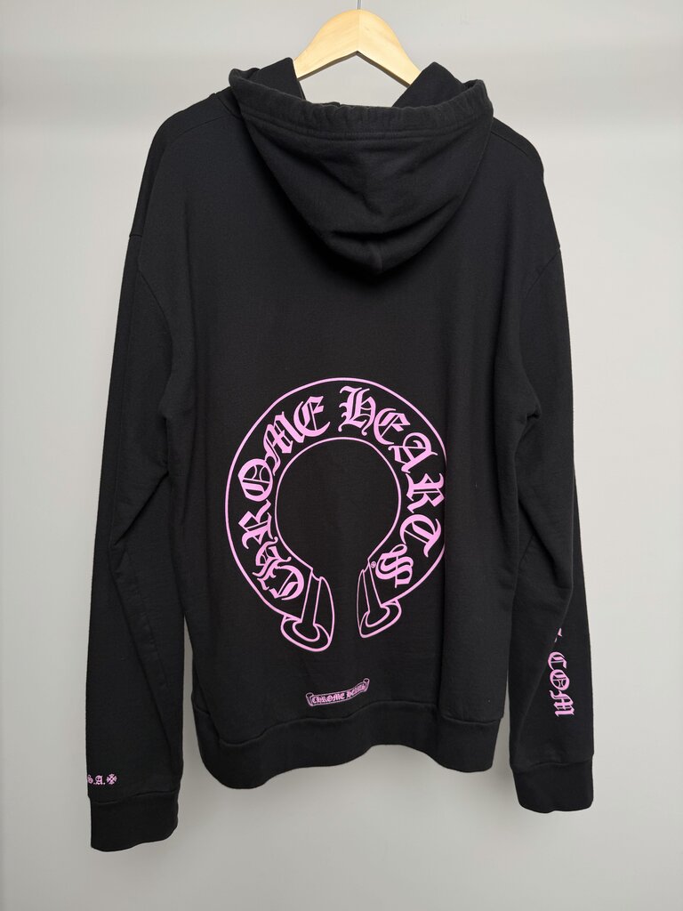 Preowned Chrome Hearts Pink Black Website Hoodie Sz.Medium