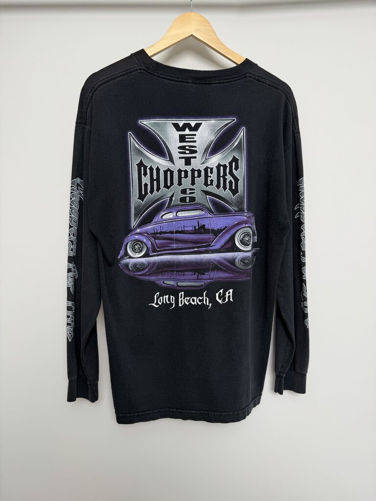 90s West Coast Chopper Long Beach Black Purple L/S size M/L