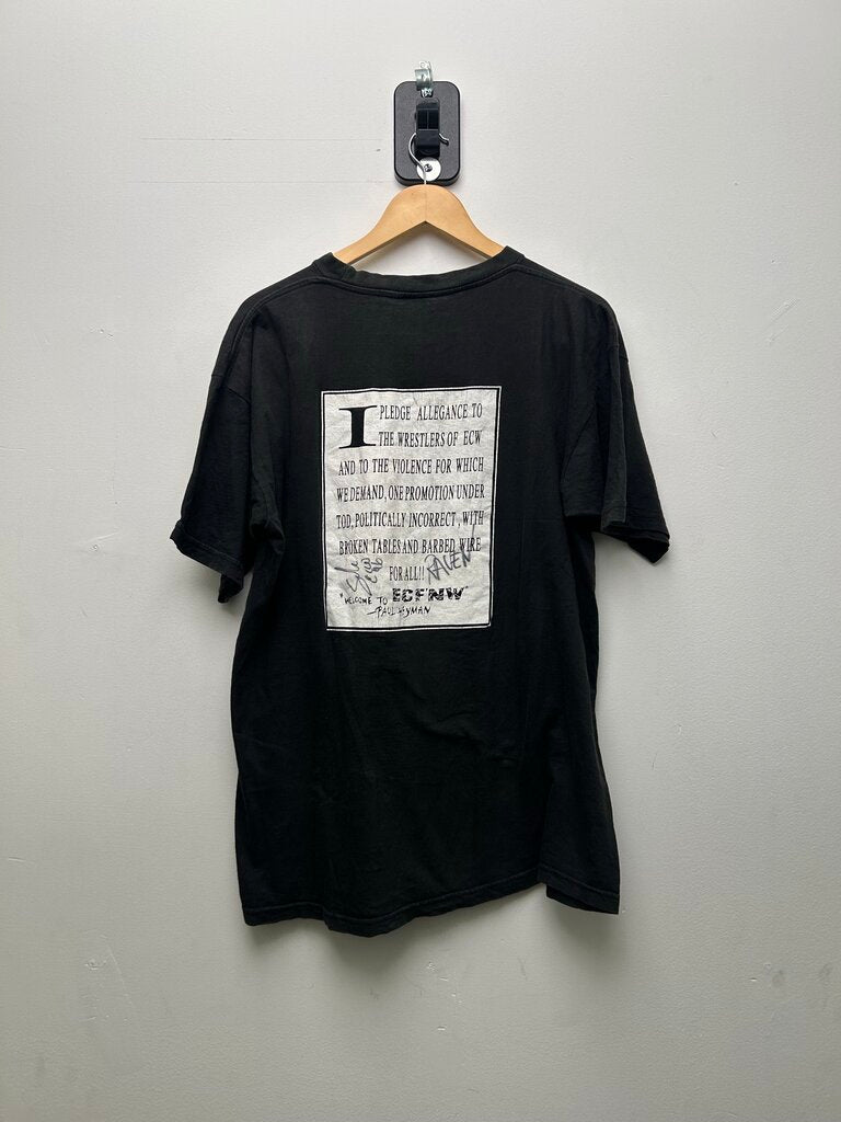 ECW Hard Core Cafe Philly Signed Black Tee Sz Xl