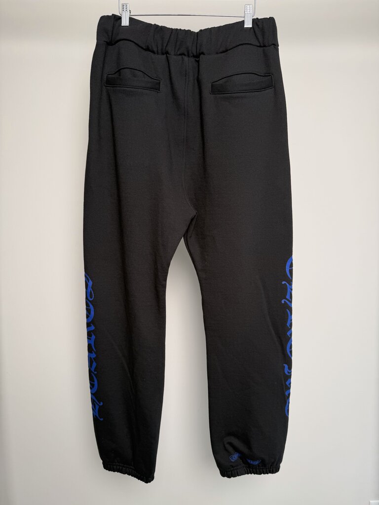 New Chrome Hearts Black Blue Horseshoe Sweatpants Size Large