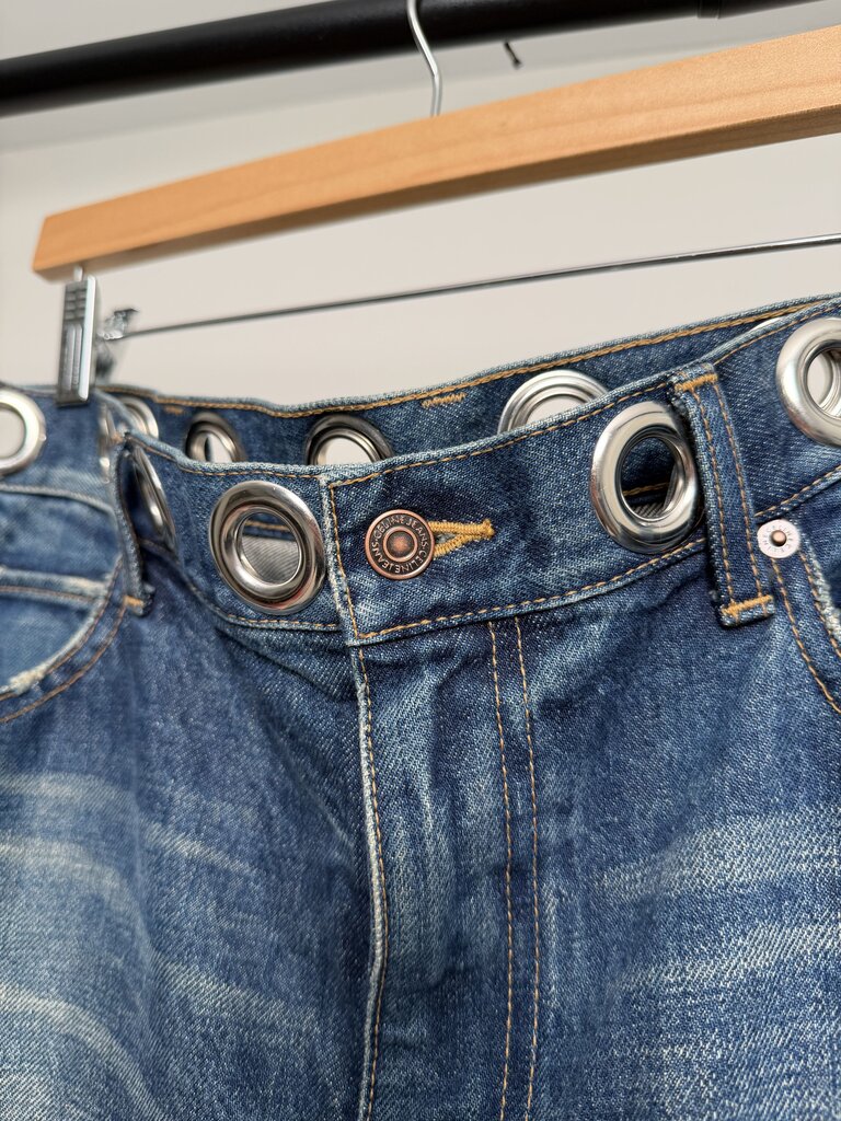 Preowned Celine Baggy Metal Hole Waist Midwest Denin size 34