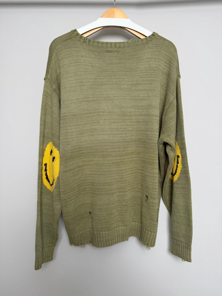 Preowned Kapital Green Smiley Knit Sweater Size 3