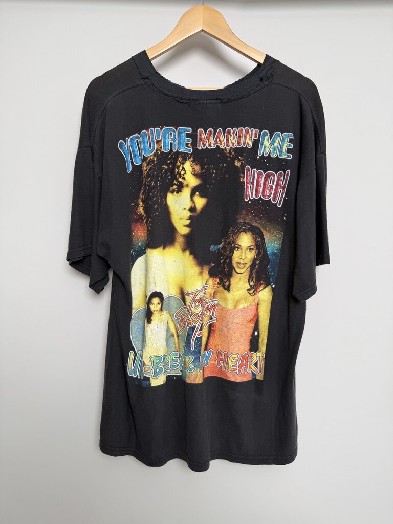 Preowned 90s Tony Braxton Secrets Black Rap Tee size XL